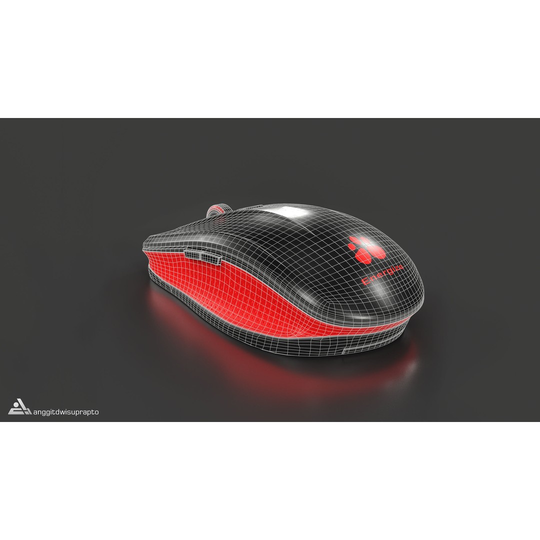 Wireless Mouse 3D Model – Low Poly Ergonomic Design, FBX - View 16