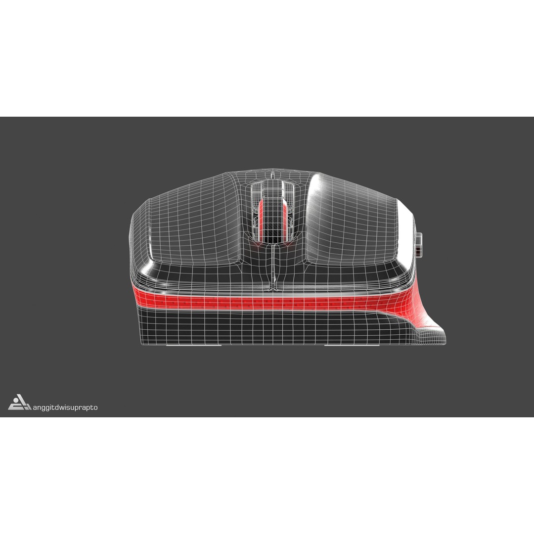 Wireless Mouse 3D Model – Low Poly Ergonomic Design, FBX - View 17