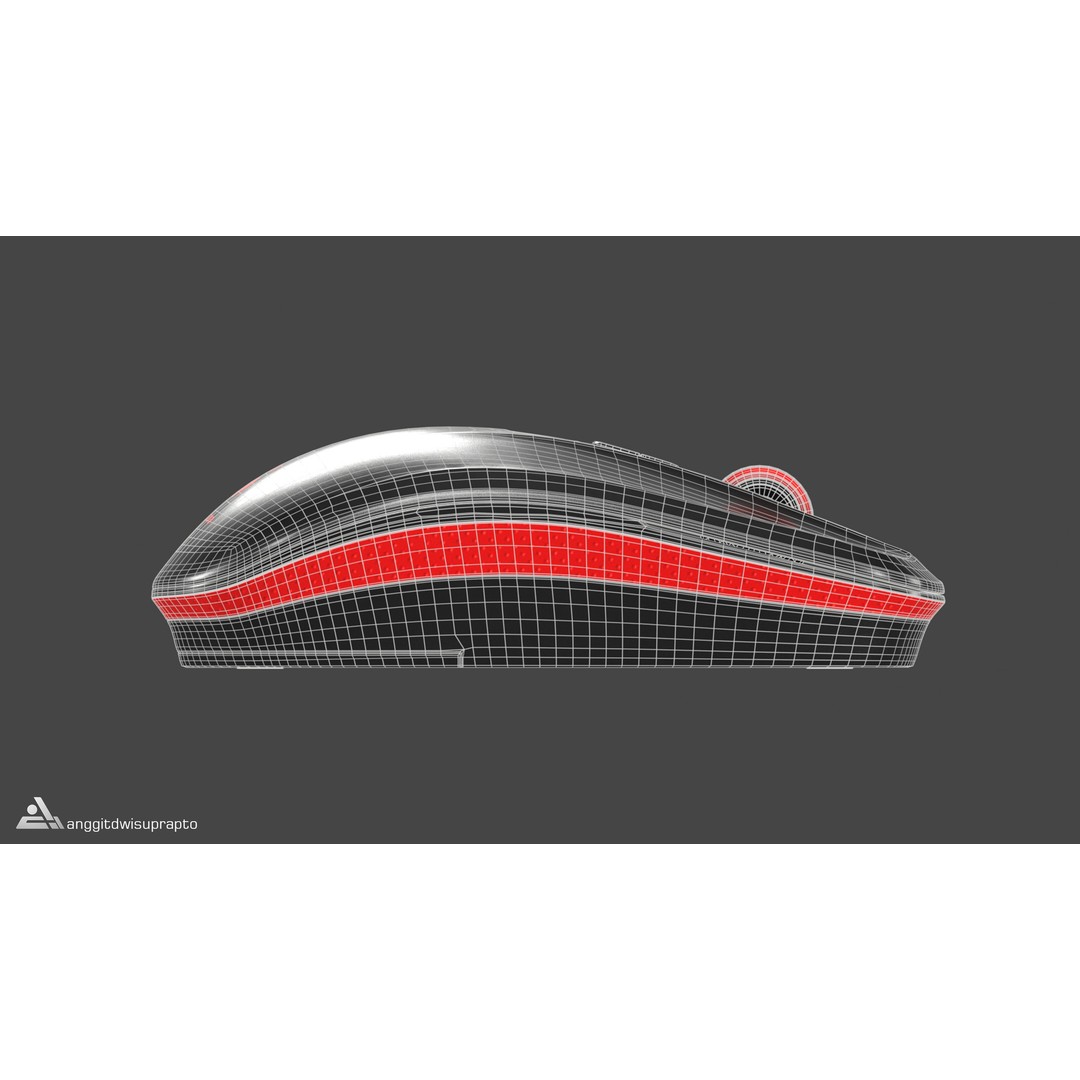 Wireless Mouse 3D Model – Low Poly Ergonomic Design, FBX - View 18