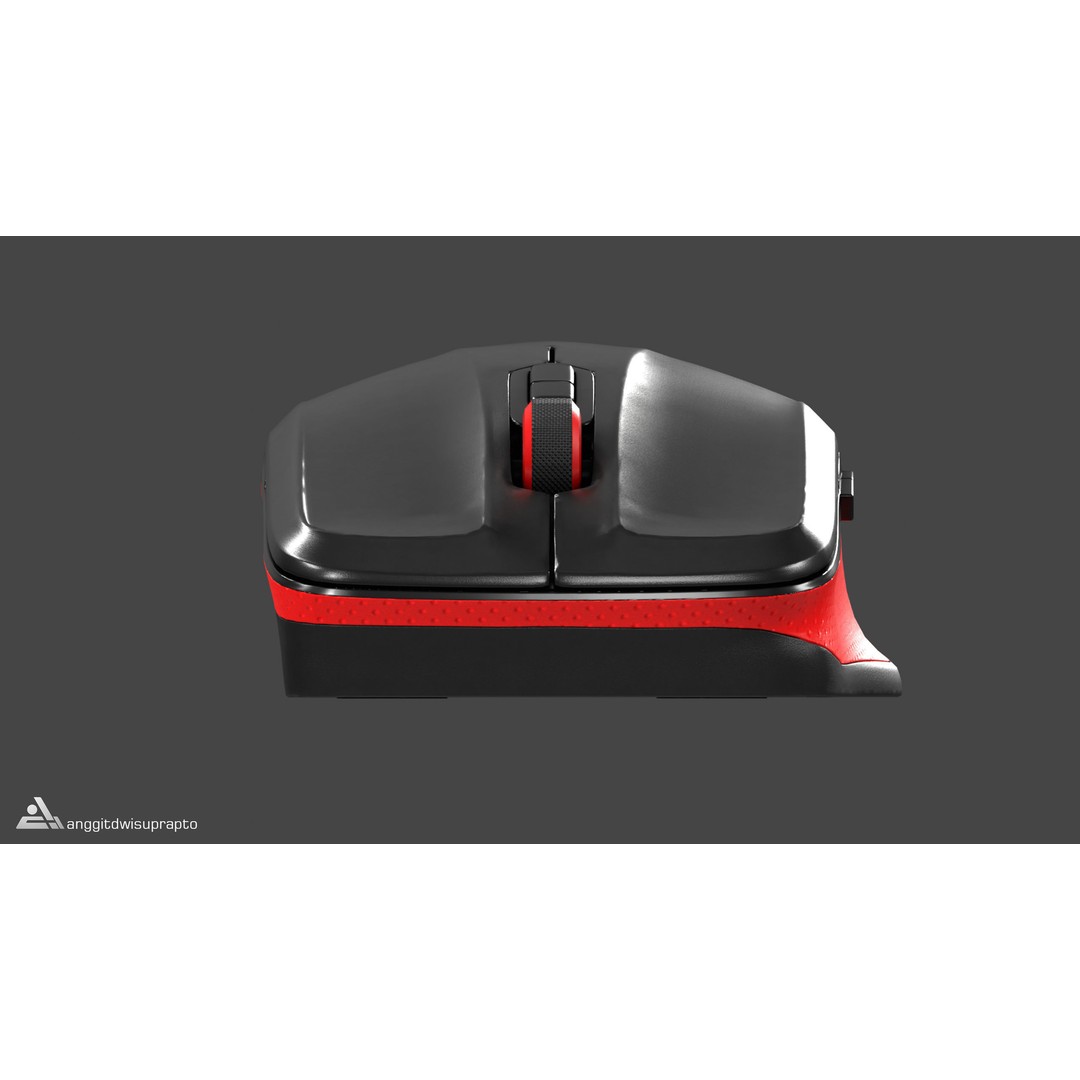 Wireless Mouse 3D Model – Low Poly Ergonomic Design, FBX - View 19