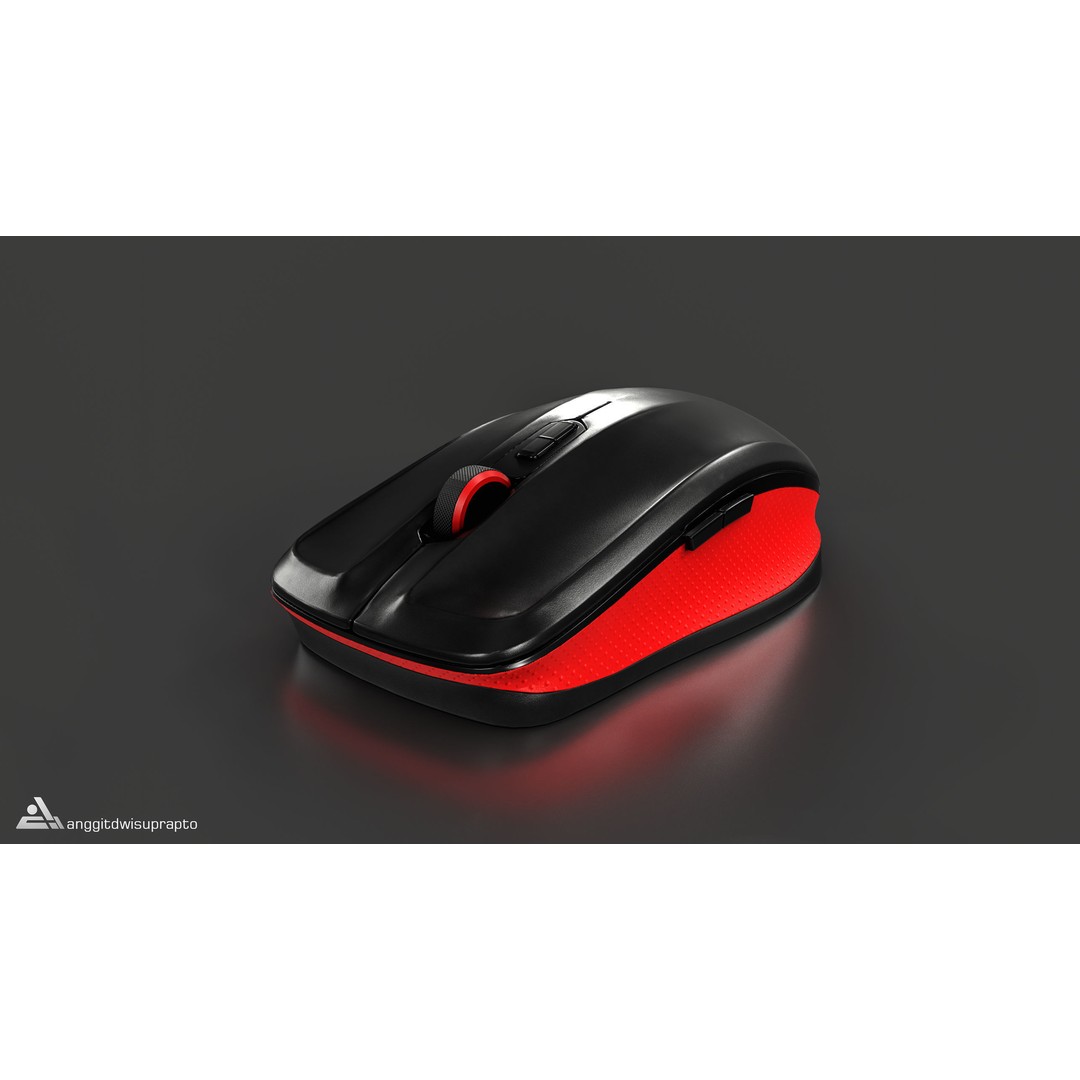 Wireless Mouse 3D Model – Low Poly Ergonomic Design, FBX - View 3