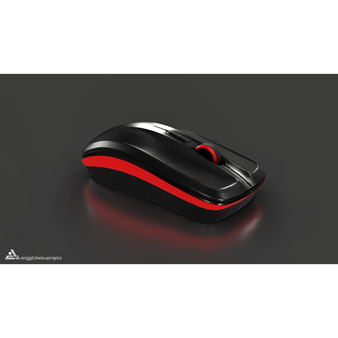 Wireless Mouse 3D Model – Low Poly Ergonomic Design, FBX - View 4