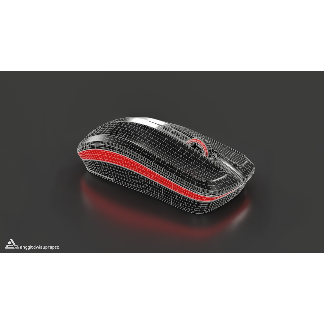 Wireless Mouse 3D Model – Low Poly Ergonomic Design, FBX - View 5