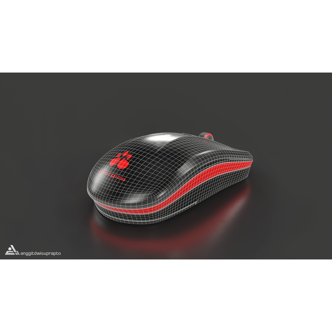 Wireless Mouse 3D Model – Low Poly Ergonomic Design, FBX - View 7