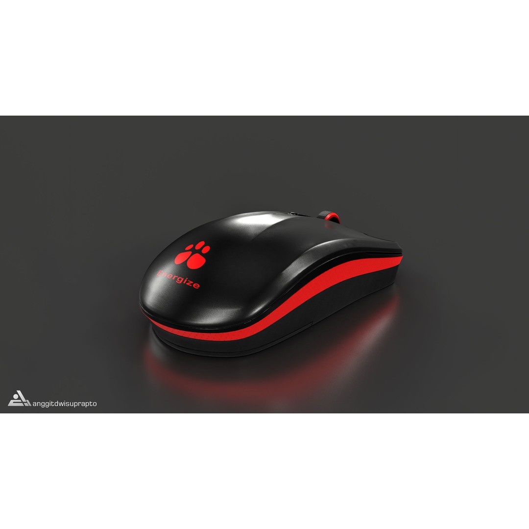 Wireless Mouse 3D Model – Low Poly Ergonomic Design, FBX - View 8
