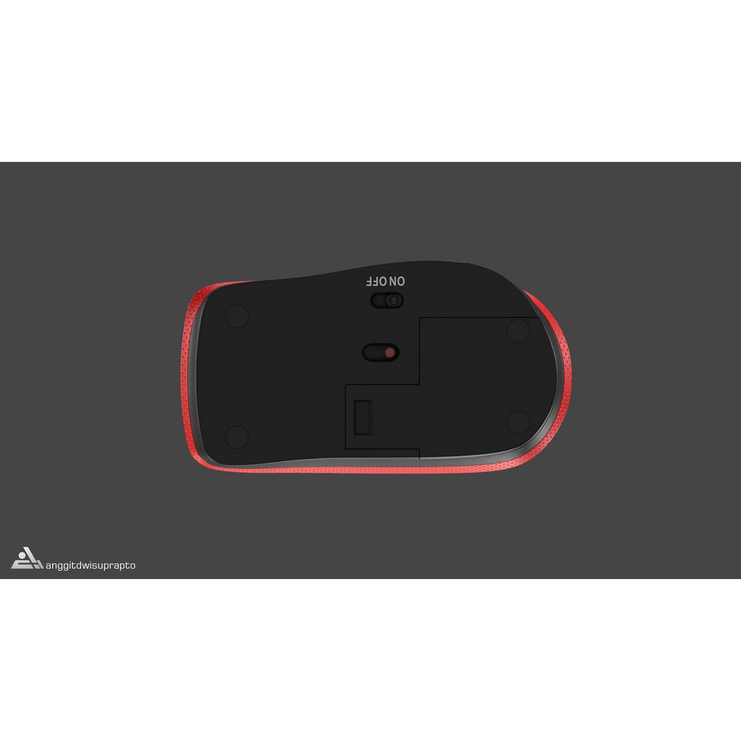 Wireless Mouse 3D Model – Low Poly Ergonomic Design, FBX - View 9