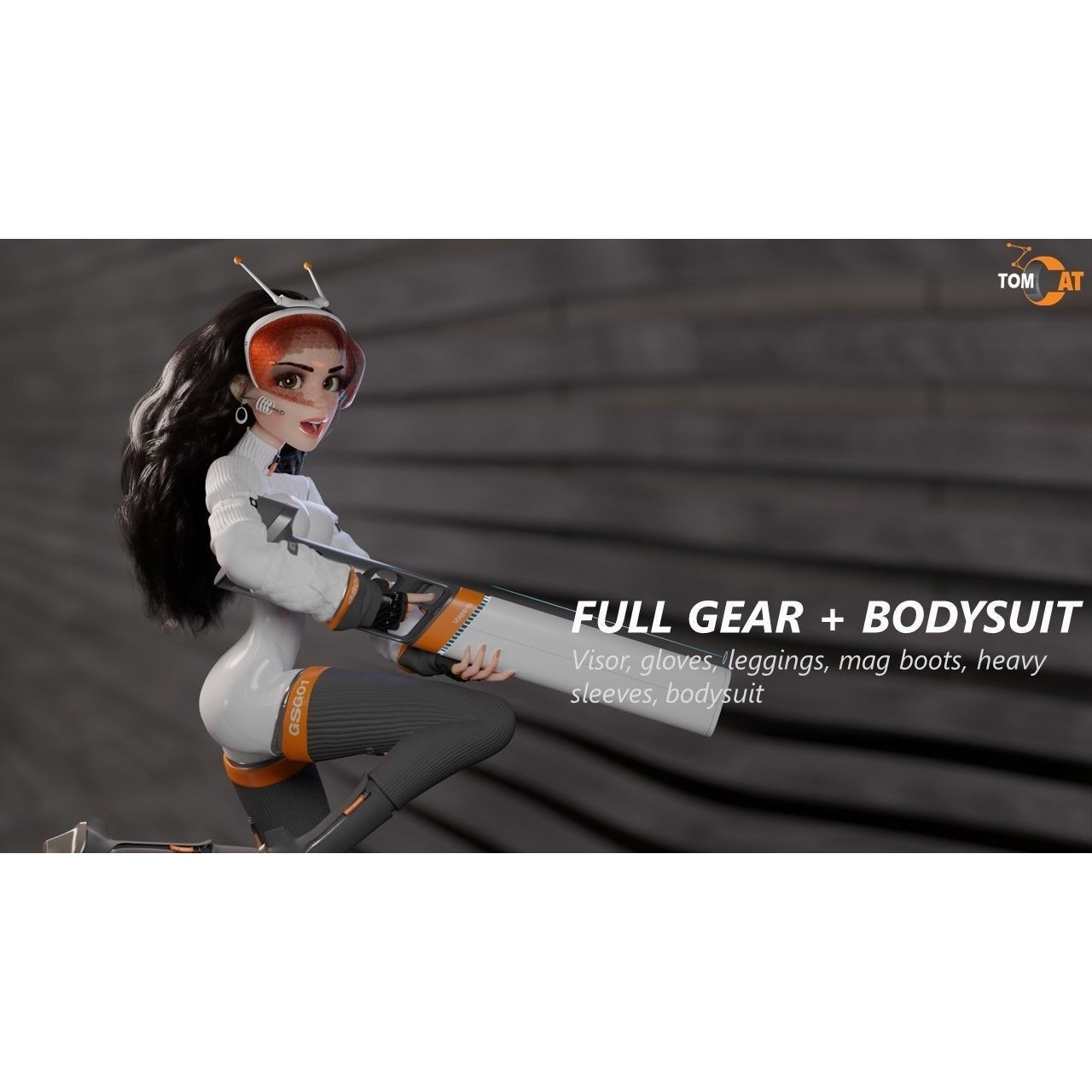 Groovy Space Girl - Low-Poly Game-Ready 3D Model - View 10
