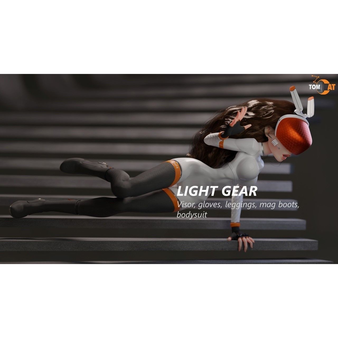 Groovy Space Girl - Low-Poly Game-Ready 3D Model - View 11