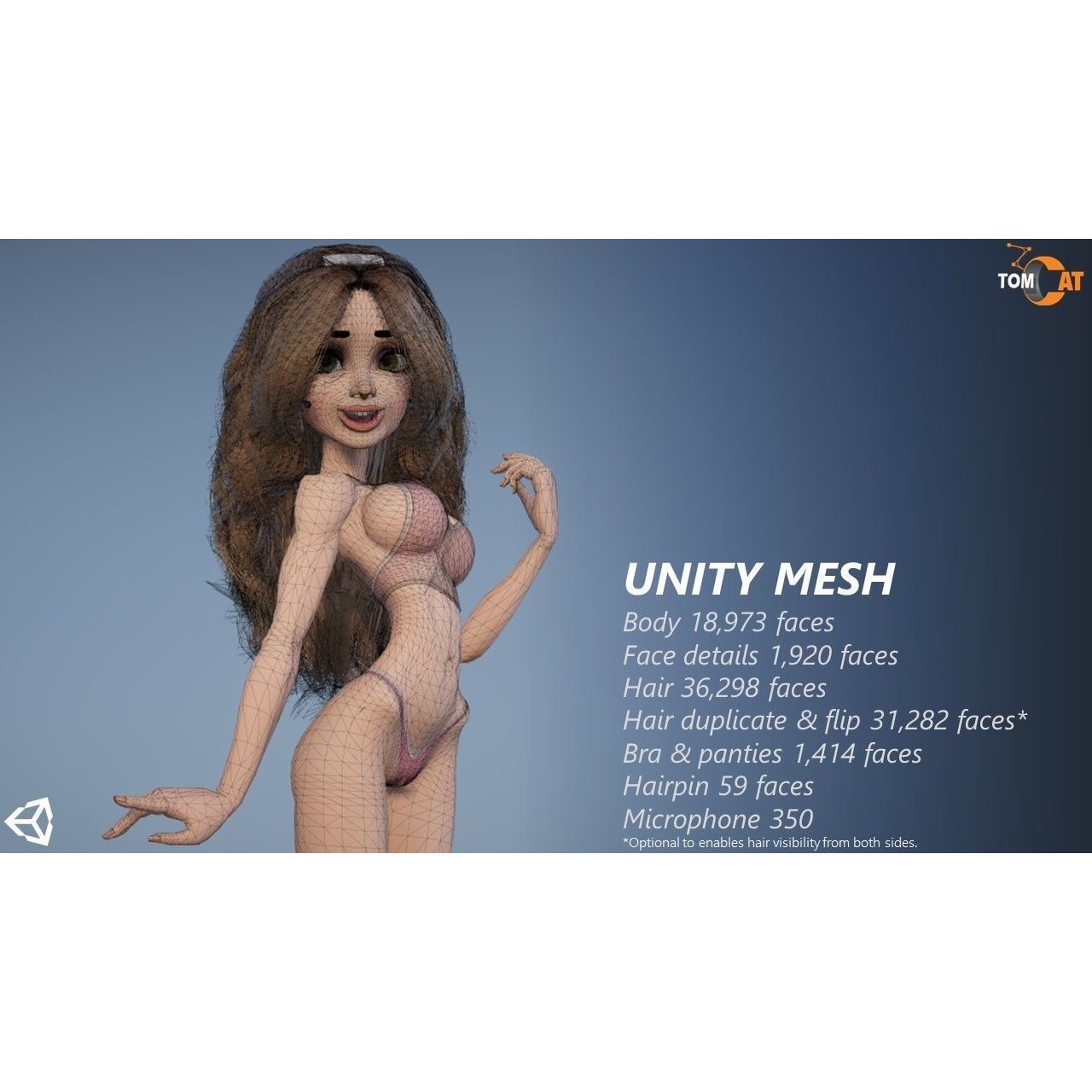 Groovy Space Girl - Low-Poly Game-Ready 3D Model - View 20