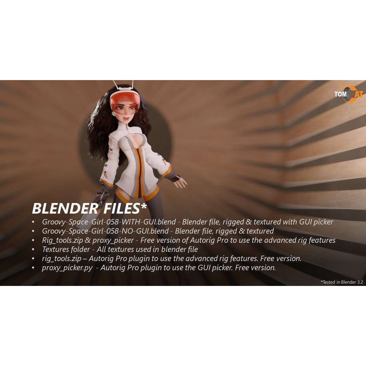 Groovy Space Girl - Low-Poly Game-Ready 3D Model - View 21