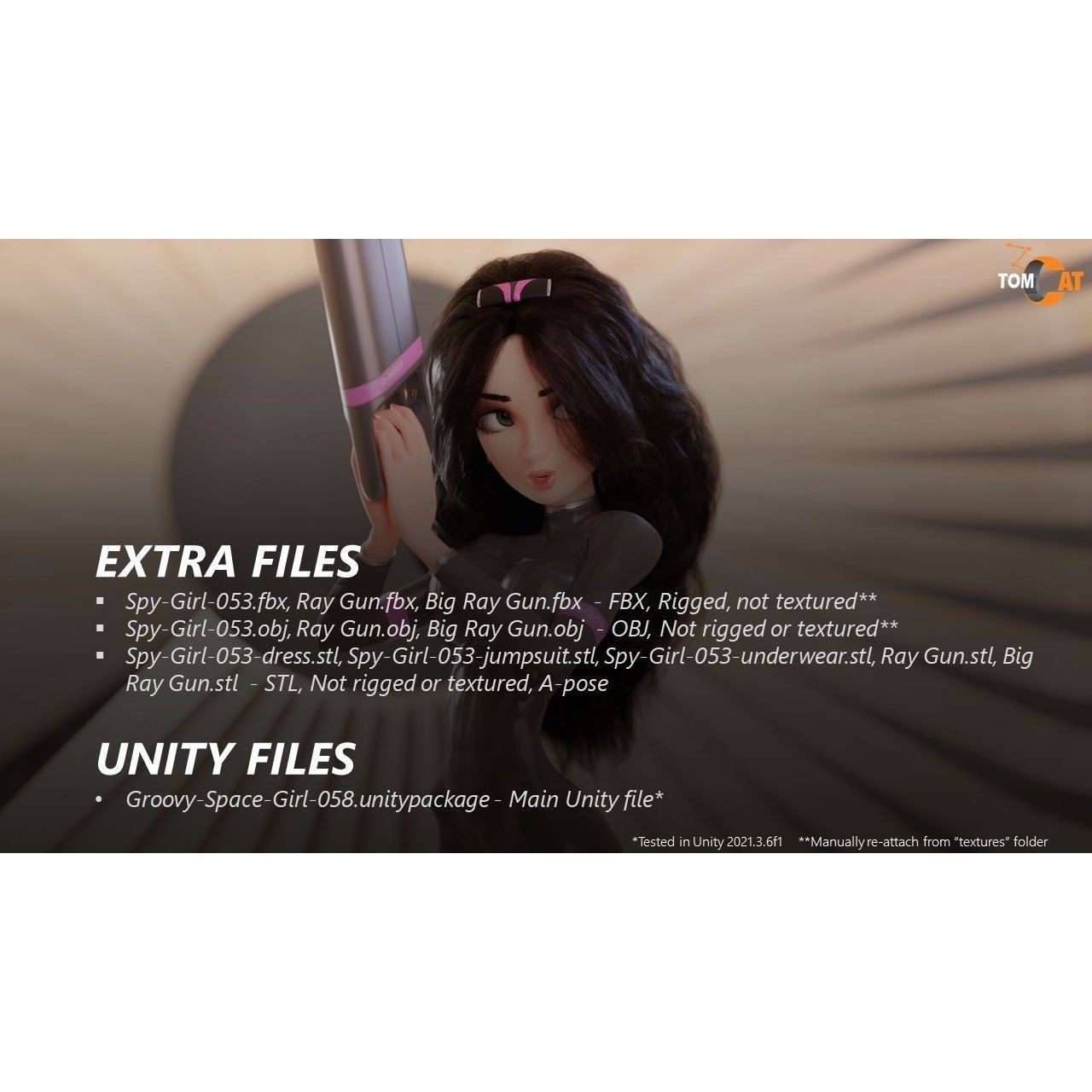 Groovy Space Girl - Low-Poly Game-Ready 3D Model - View 22