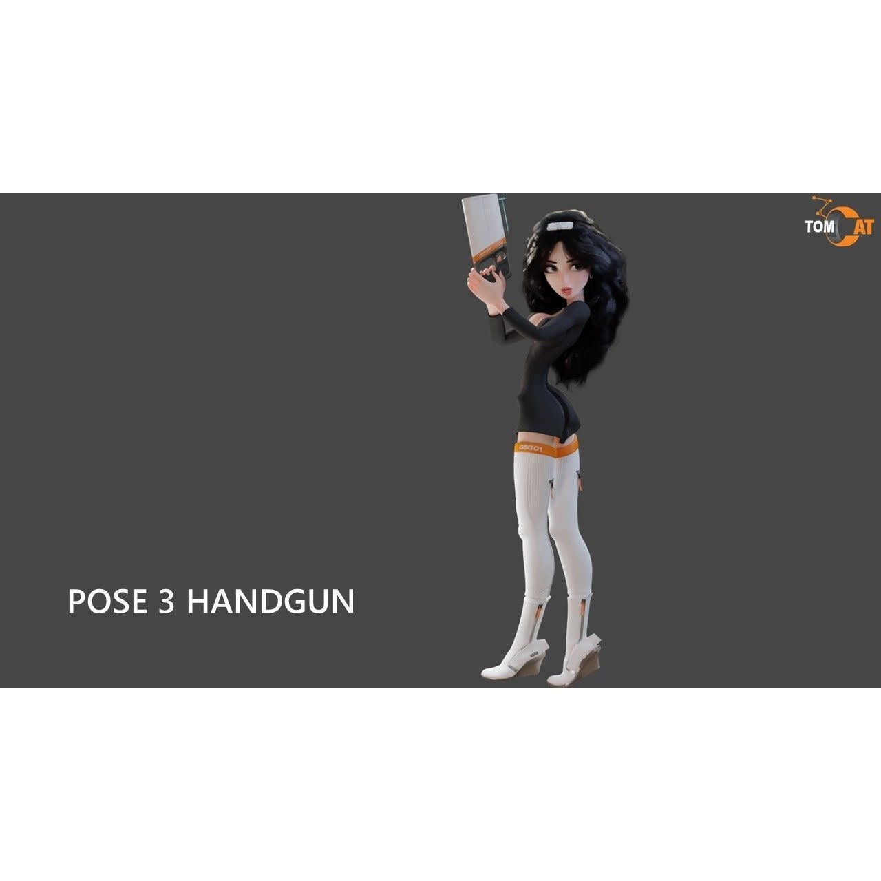 Groovy Space Girl - Low-Poly Game-Ready 3D Model - View 26