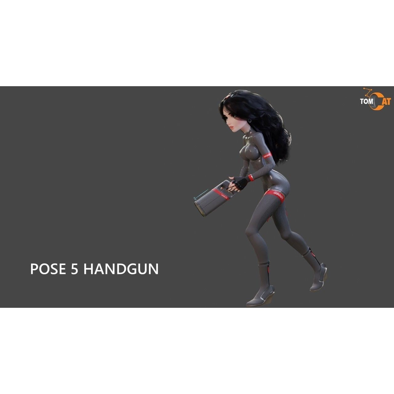 Groovy Space Girl - Low-Poly Game-Ready 3D Model - View 28