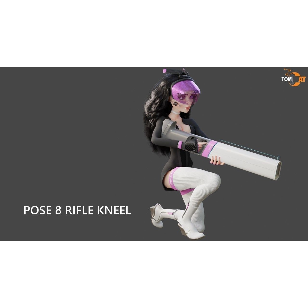 Groovy Space Girl - Low-Poly Game-Ready 3D Model - View 31
