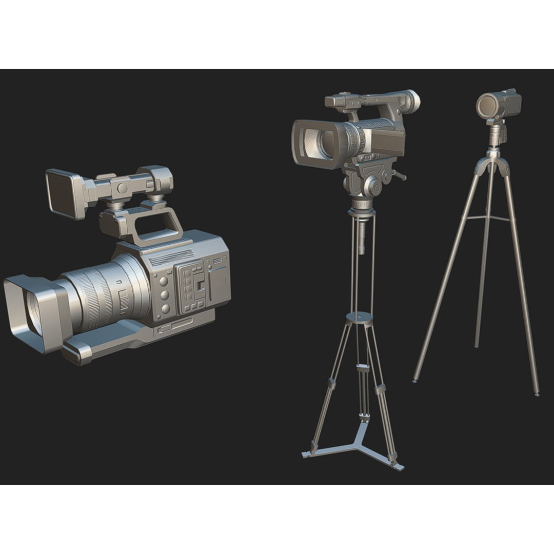 Camcorder 3D Model – Low Poly Game Asset with PBR Textures - View 13