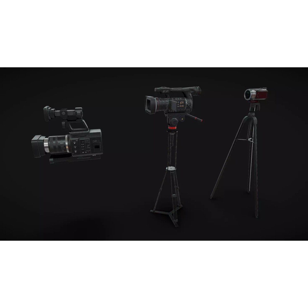 Camcorder 3D Model – Low Poly Game Asset with PBR Textures - View 2