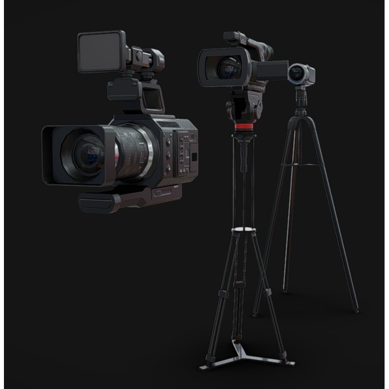 Camcorder 3D Model – Low Poly Game Asset with PBR Textures - View 3