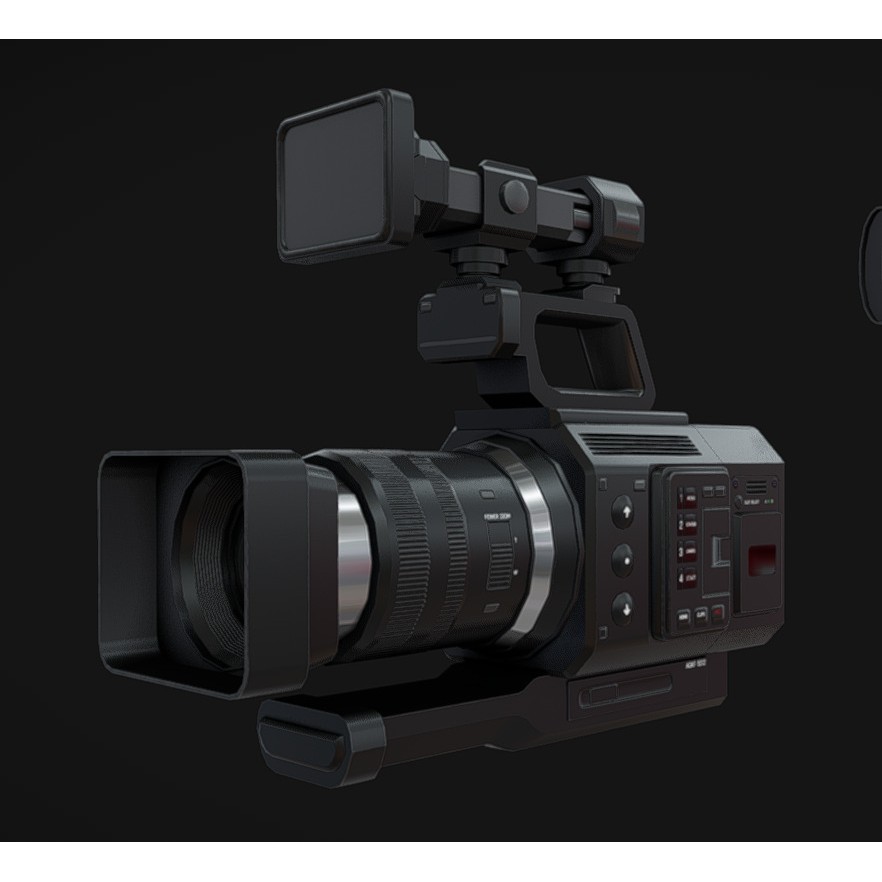 Camcorder 3D Model – Low Poly Game Asset with PBR Textures - View 6