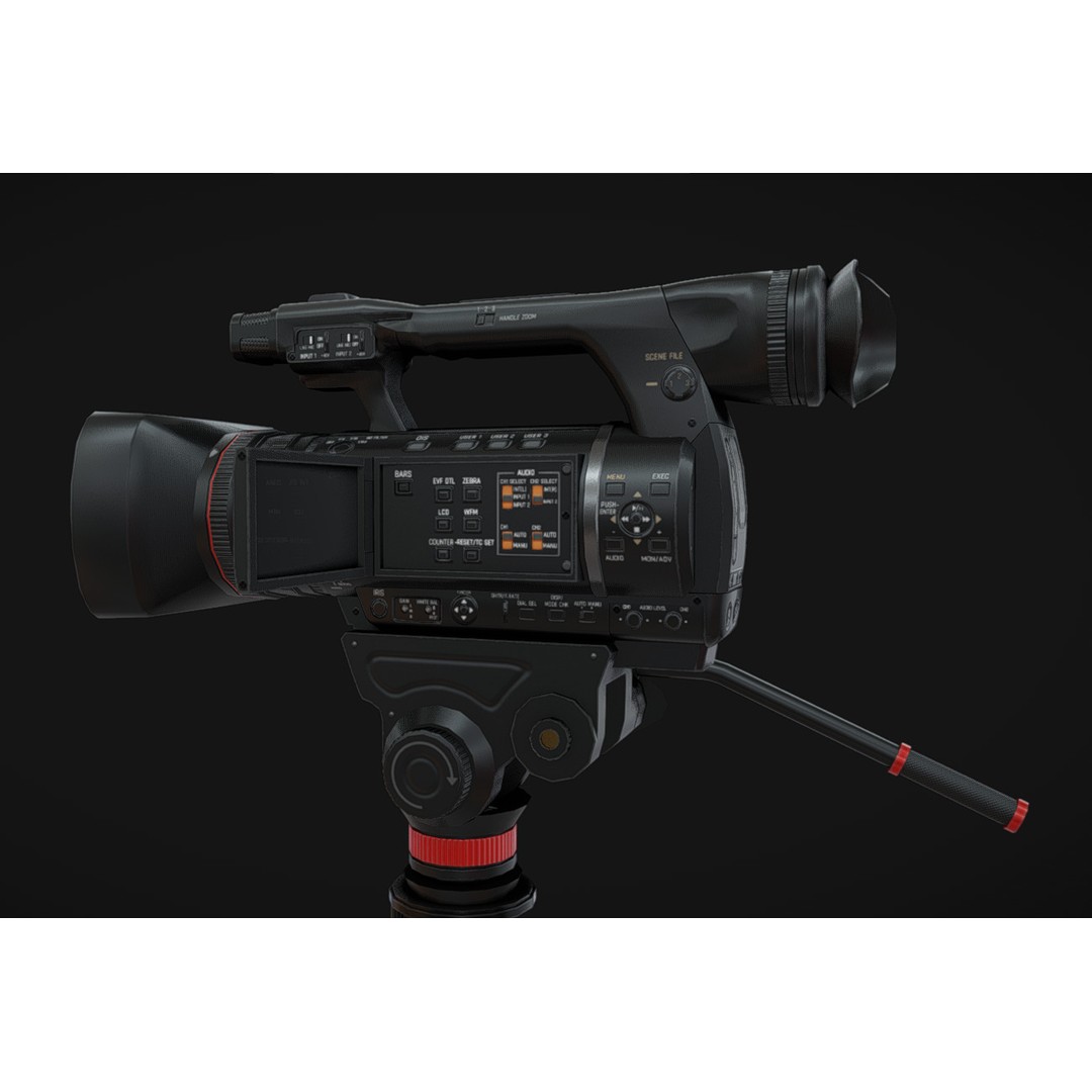 Camcorder 3D Model – Low Poly Game Asset with PBR Textures - View 8