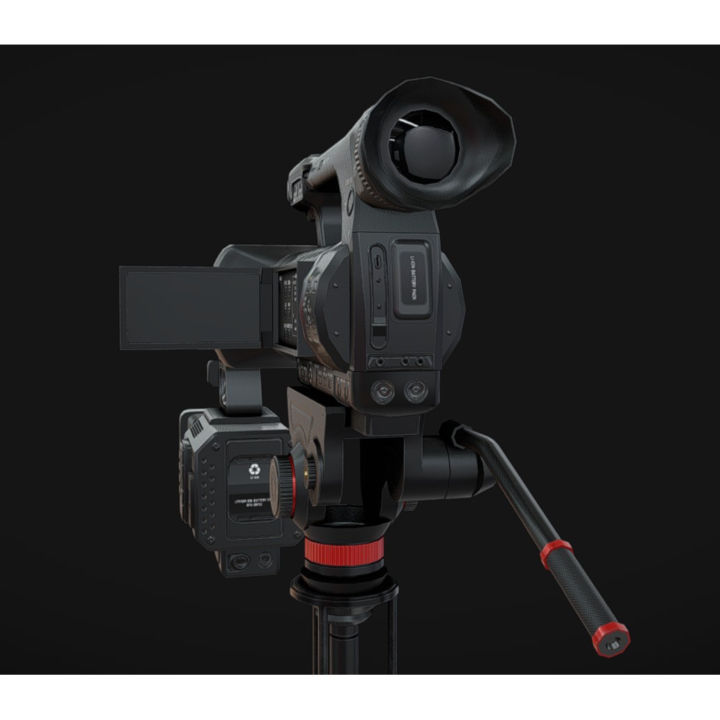 Camcorder 3D Model – Low Poly Game Asset with PBR Textures - View 9