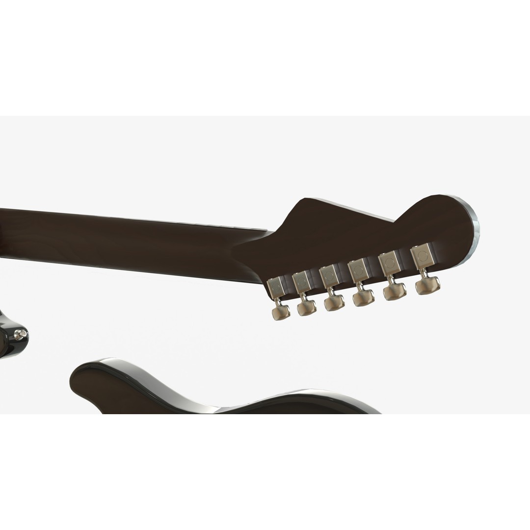 Black Electric Guitar 3D Model – PBR Textures, Game-Ready Formats - View 9