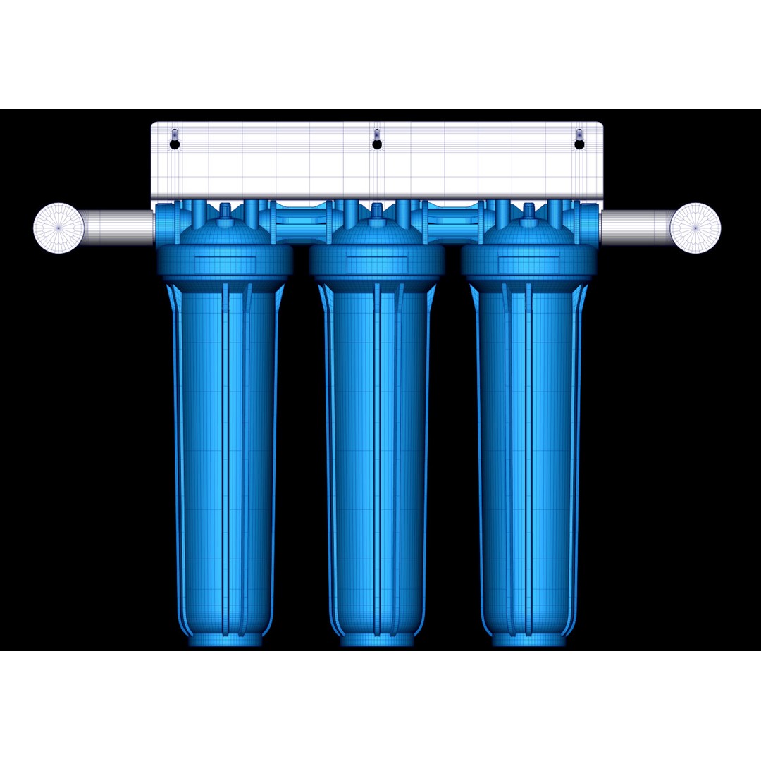 Water Purifier 3D Model – Low Poly Industrial Filter System, FBX - View 3