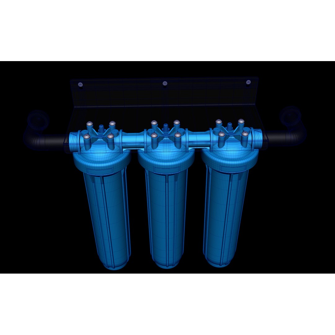 Water Purifier 3D Model – Low Poly Industrial Filter System, FBX - View 4