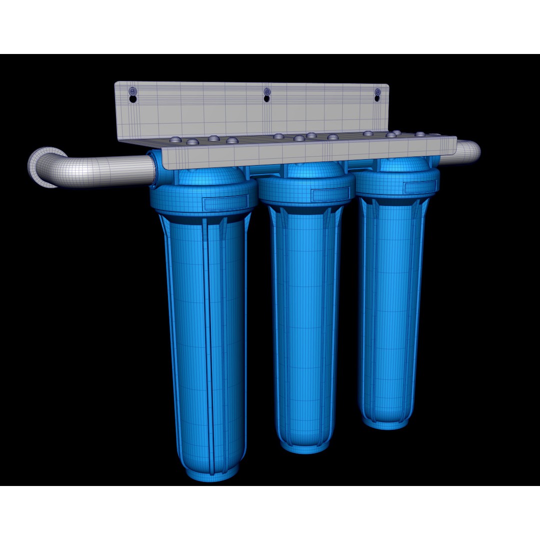 Water Purifier 3D Model – Low Poly Industrial Filter System, FBX - View 9