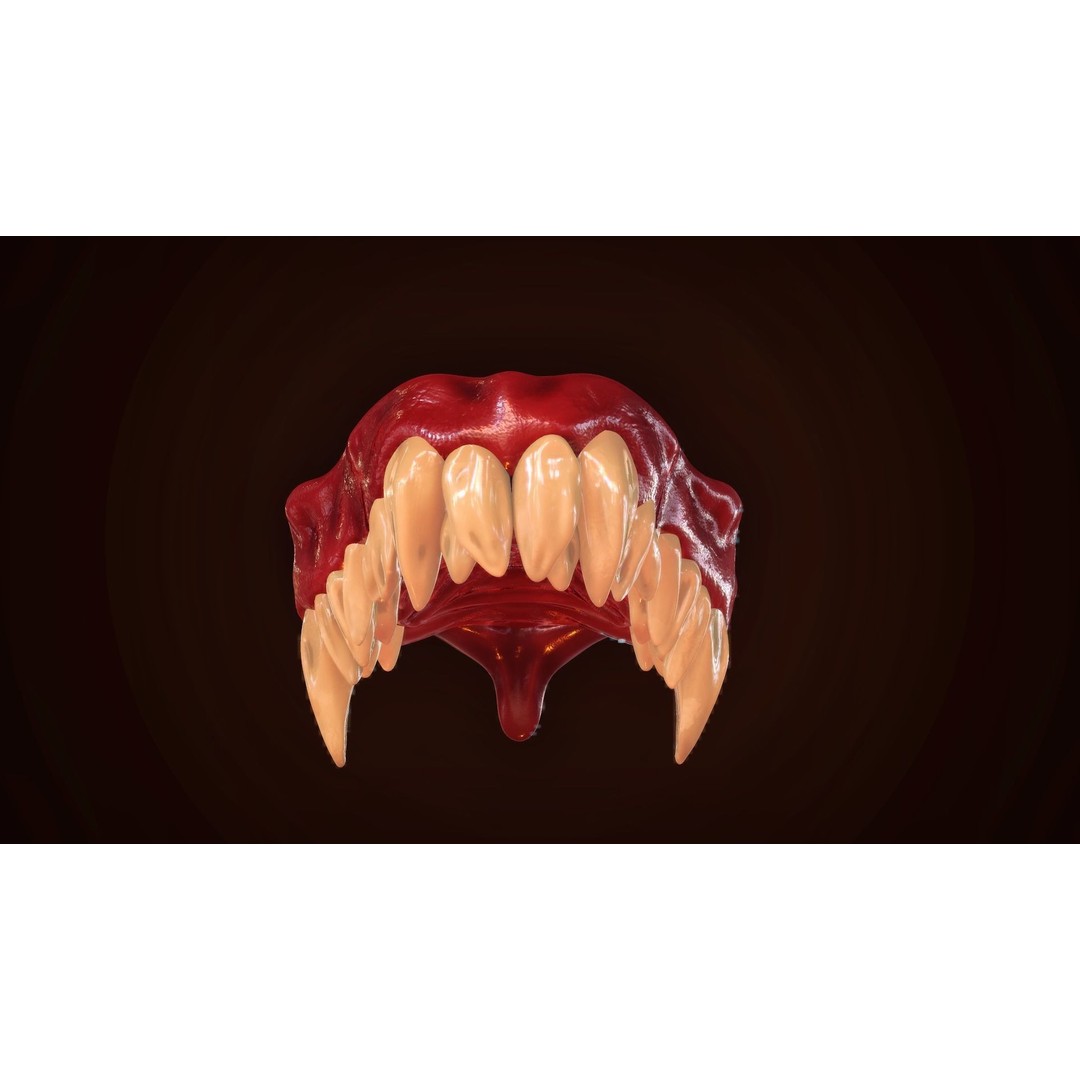 Dragon Teeth 3D Model – Low Poly Game Asset, Rigged, FBX - View 10