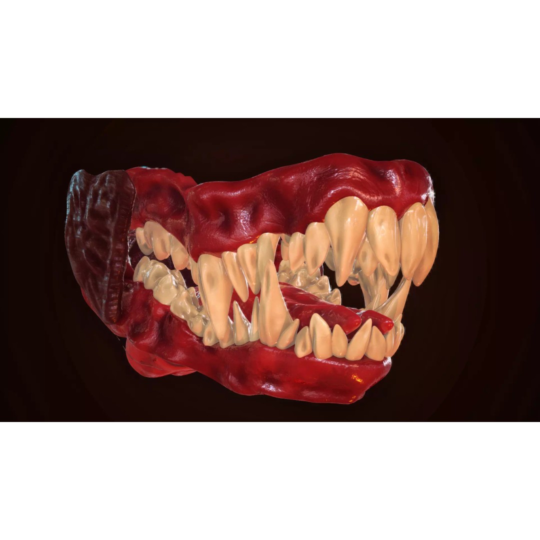 Dragon Teeth 3D Model – Low Poly Game Asset, Rigged, FBX - View 2