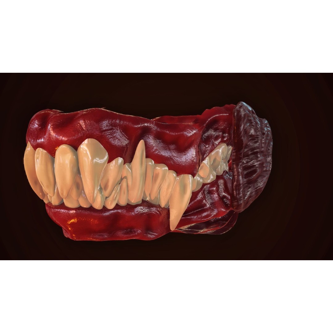 Dragon Teeth 3D Model – Low Poly Game Asset, Rigged, FBX - View 3