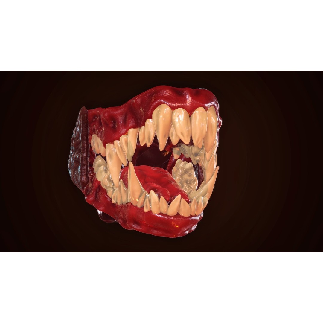 Dragon Teeth 3D Model – Low Poly Game Asset, Rigged, FBX - View 4
