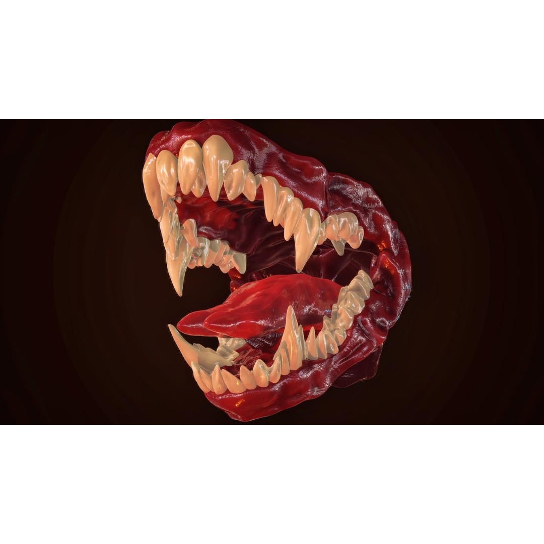 Dragon Teeth 3D Model – Low Poly Game Asset, Rigged, FBX - View 5