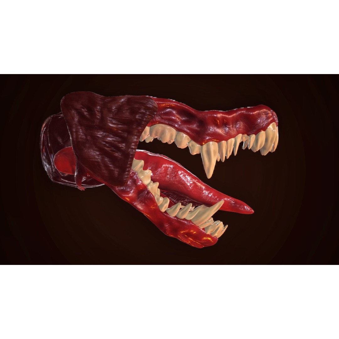 Dragon Teeth 3D Model – Low Poly Game Asset, Rigged, FBX - View 6
