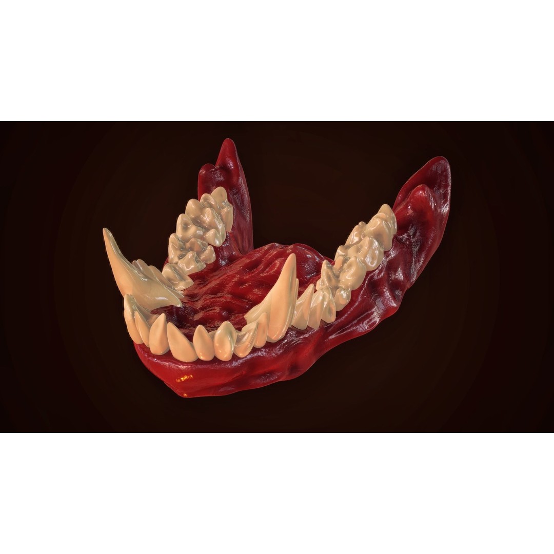 Dragon Teeth 3D Model – Low Poly Game Asset, Rigged, FBX - View 7