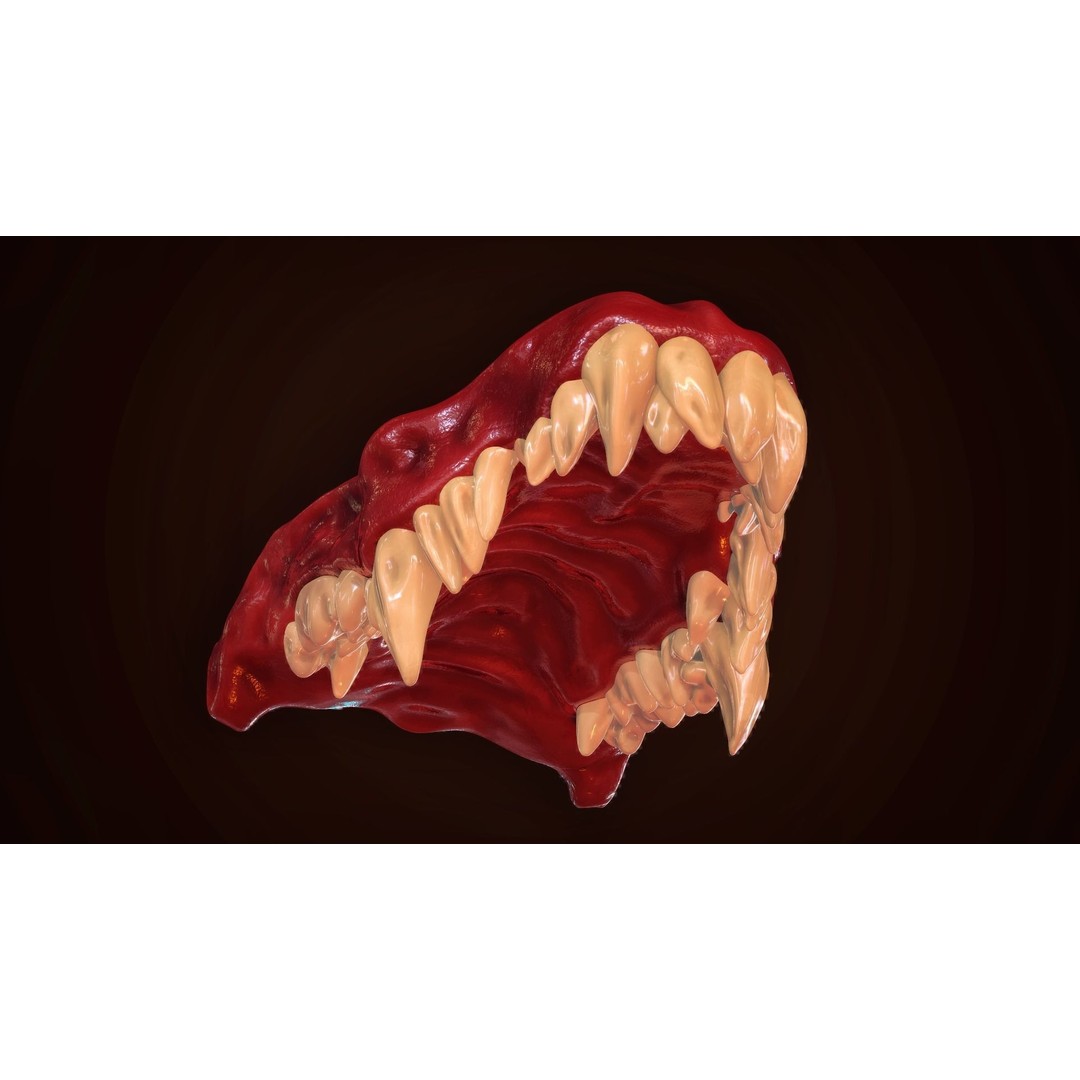 Dragon Teeth 3D Model – Low Poly Game Asset, Rigged, FBX - View 9