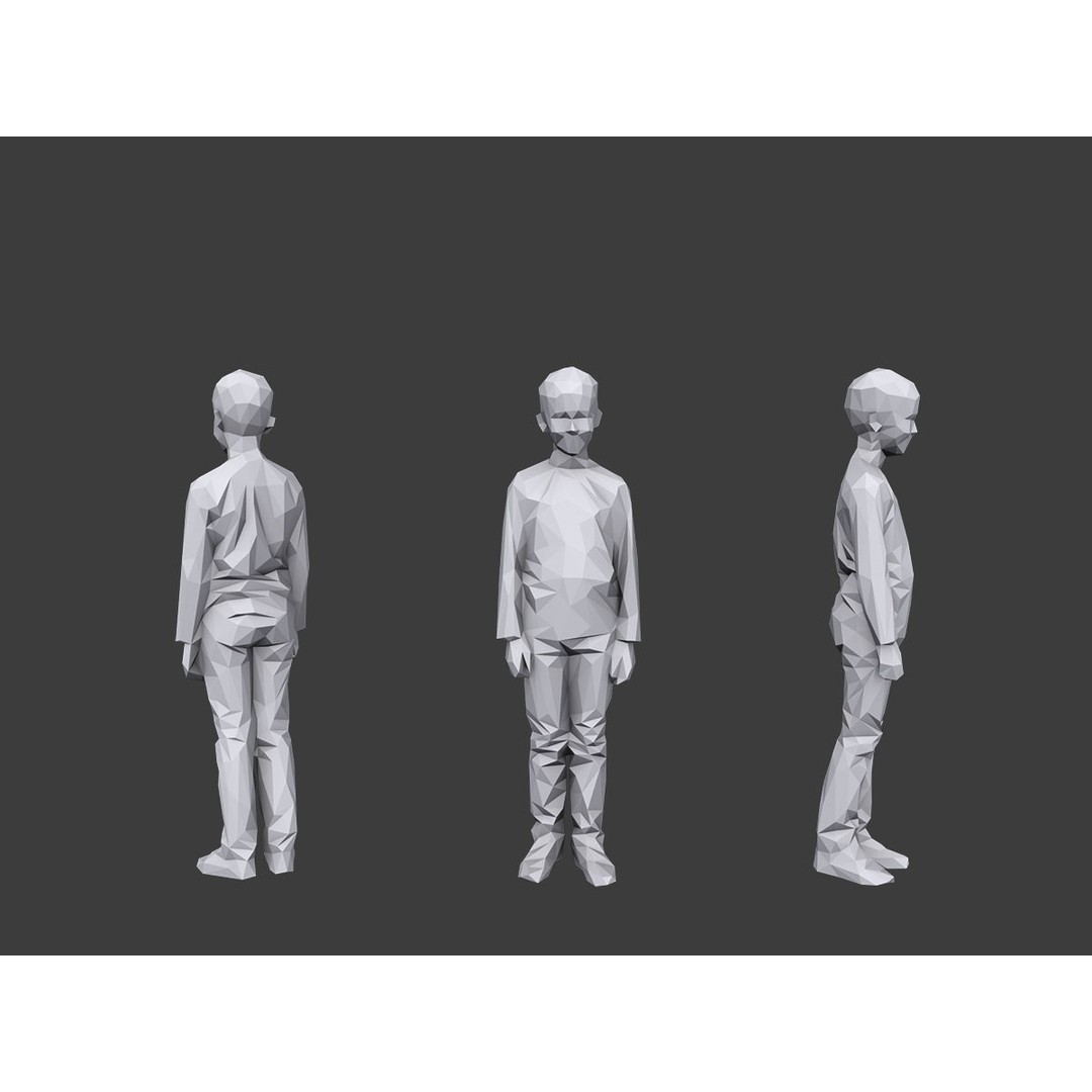 Casual Characters 3D Model – Low Poly Game Asset, FBX & OBJ
