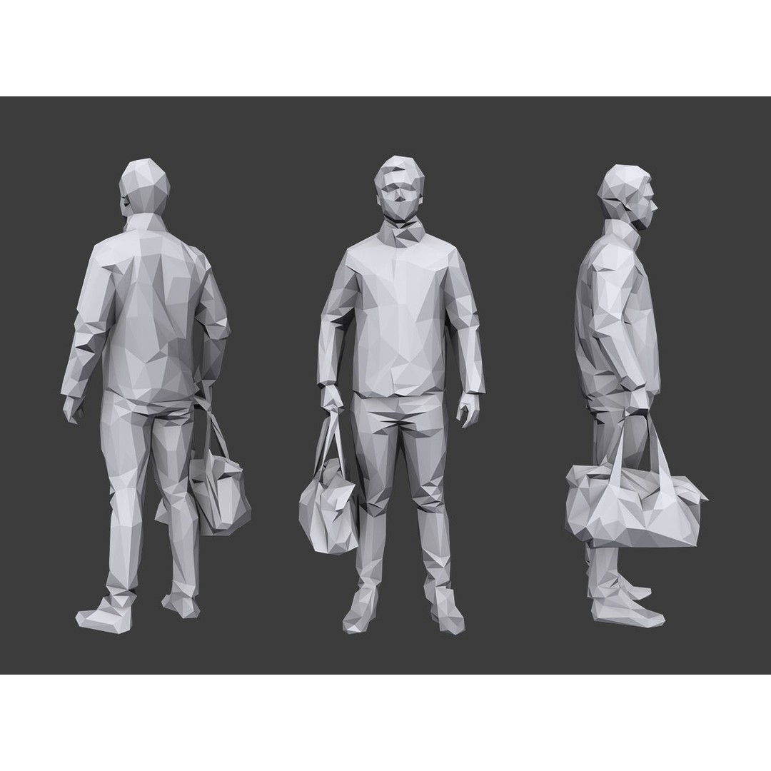 Casual Characters 3D Model – Low Poly Game Asset, FBX & OBJ - View 6
