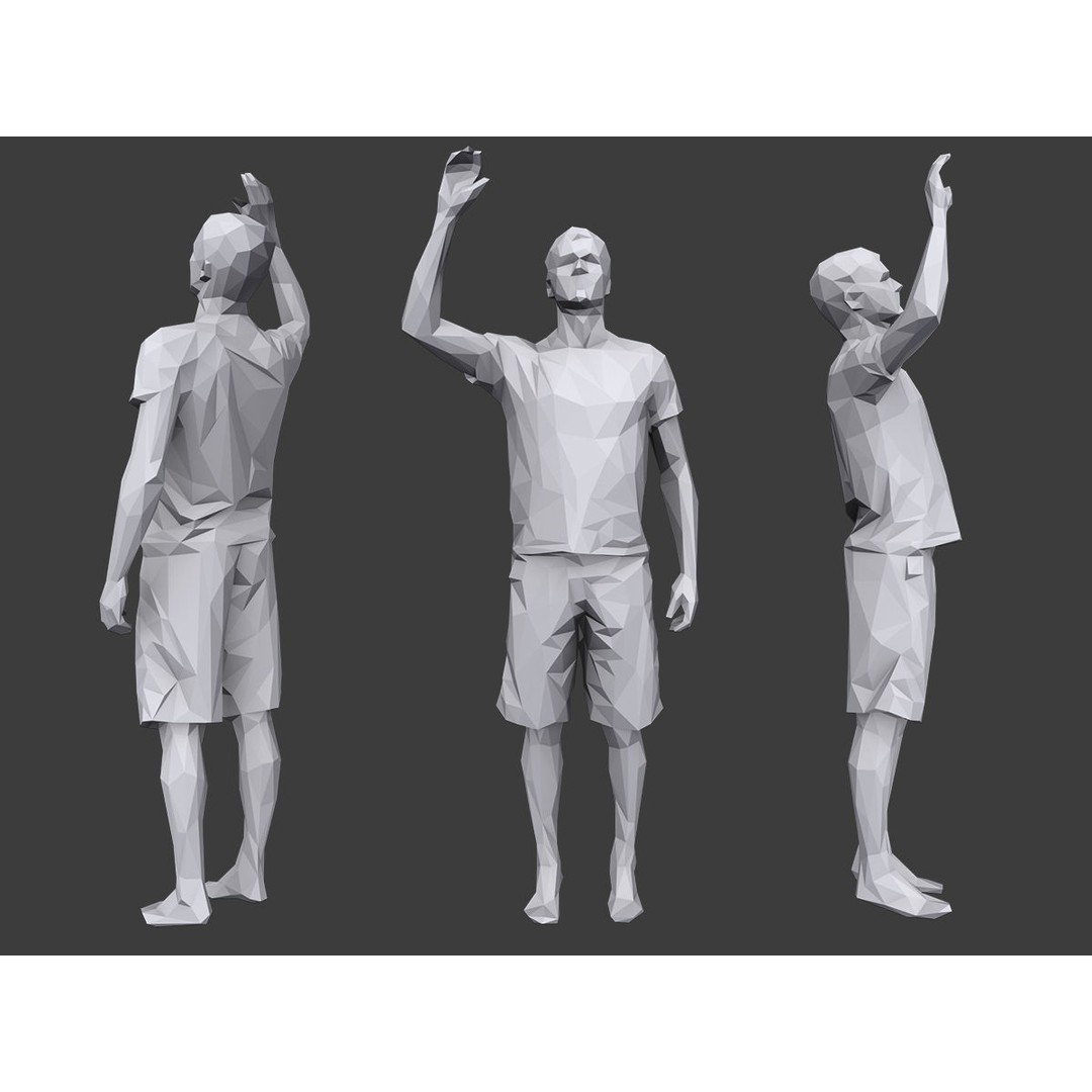 Lowpoly People Vacation Pack 3D Model – Low Poly Casual Characters