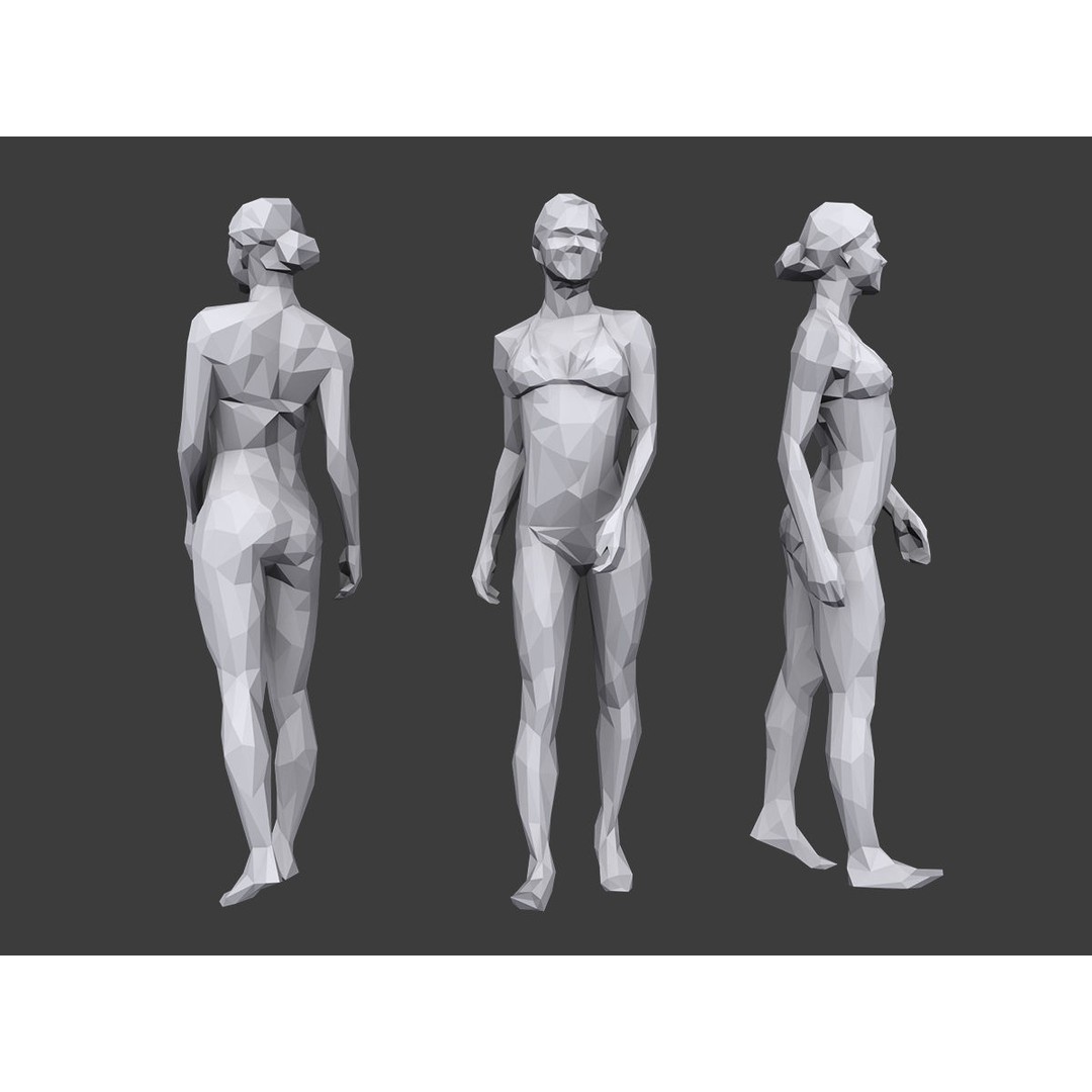 Lowpoly People Vacation Pack 3D Model – Low Poly Casual Characters - View 11
