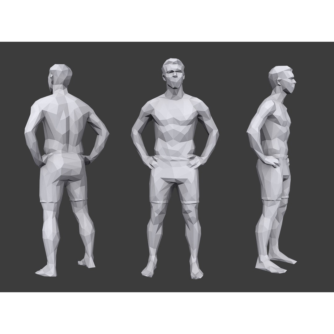 Lowpoly People Vacation Pack 3D Model – Low Poly Casual Characters - View 4
