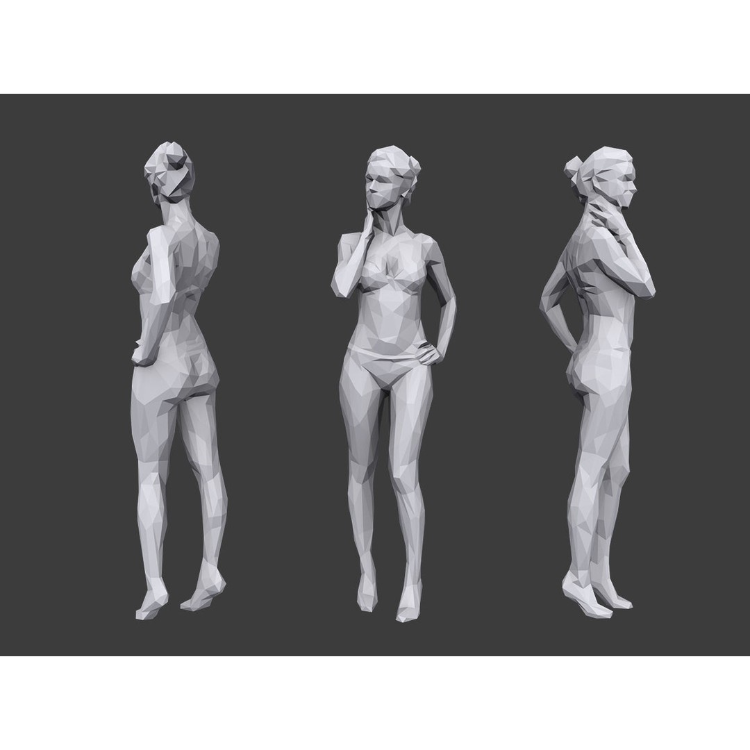 Lowpoly People Vacation Pack 3D Model – Low Poly Casual Characters - View 5