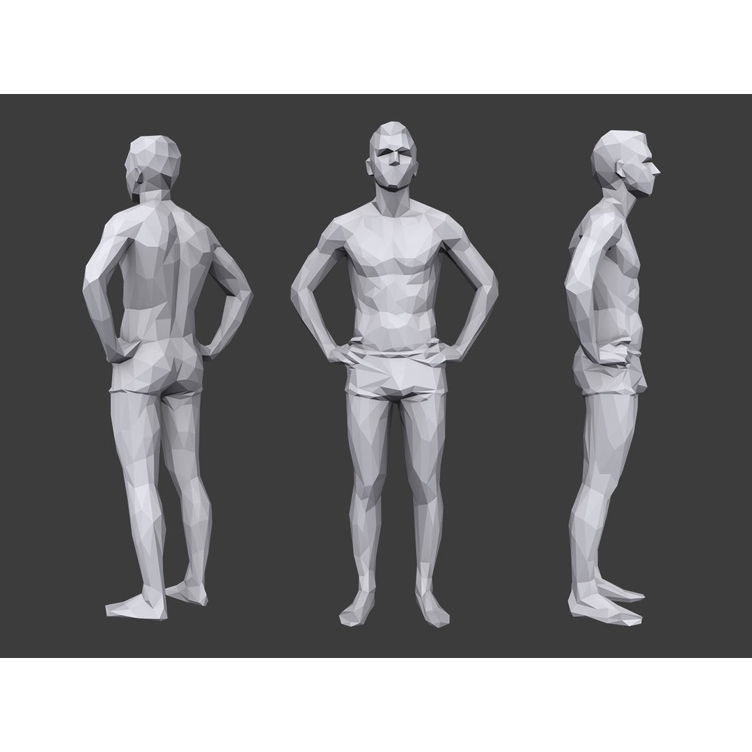 Lowpoly People Vacation Pack 3D Model – Low Poly Casual Characters - View 6