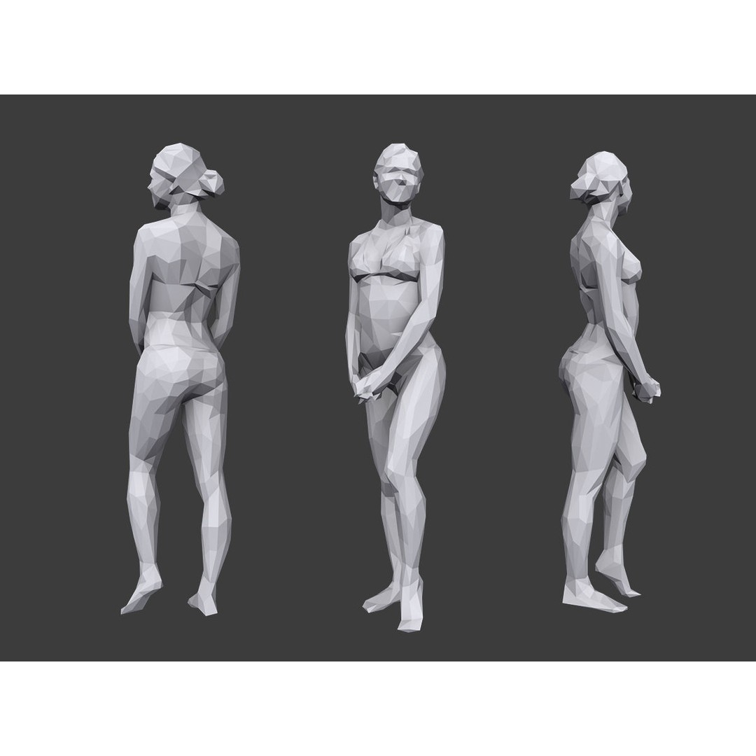 Lowpoly People Vacation Pack 3D Model – Low Poly Casual Characters - View 7