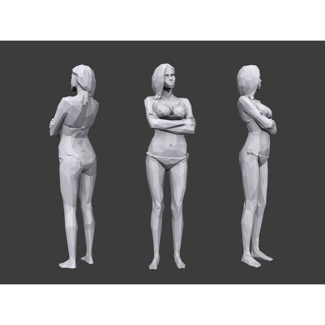 Lowpoly People Vacation Pack 3D Model – Low Poly Casual Characters - View 9