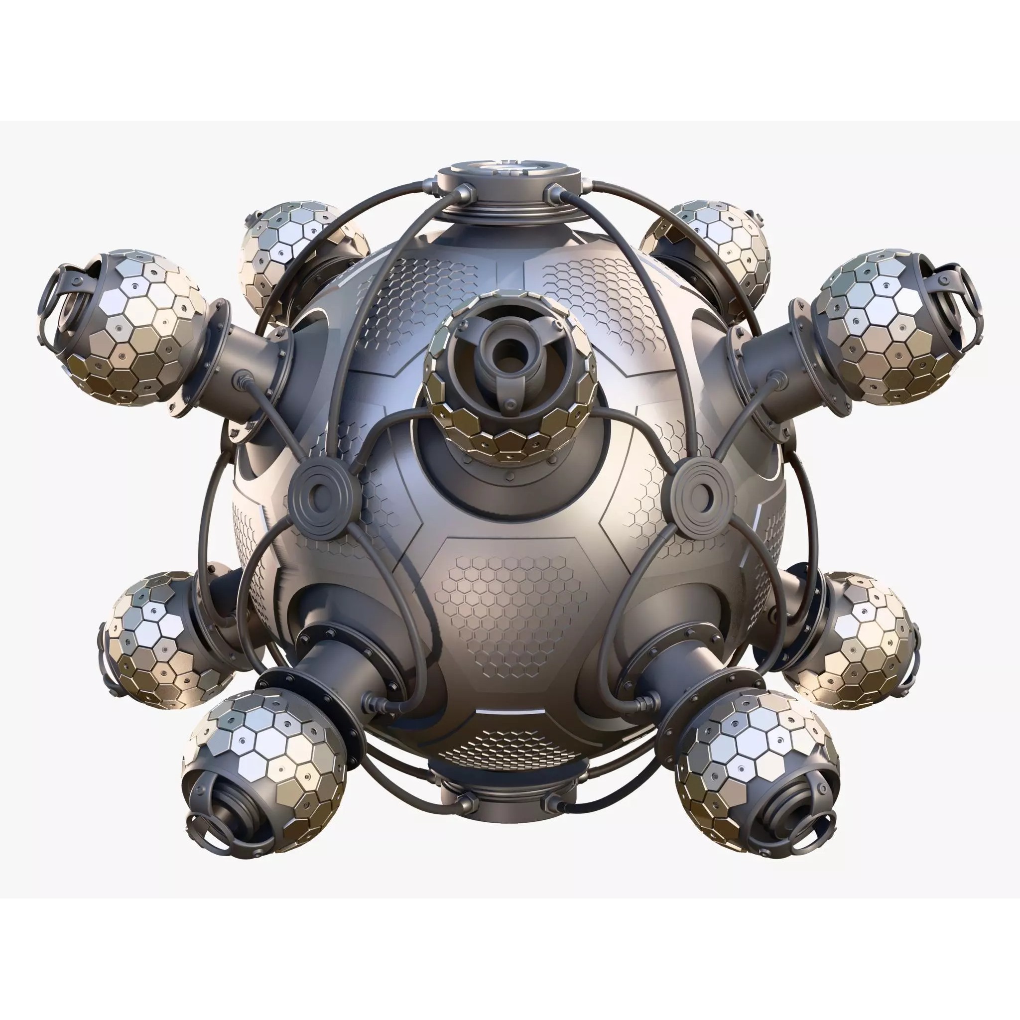 Abstract SciFi Spherical Core Hub M1 - Game-Ready 3D Model - View 5