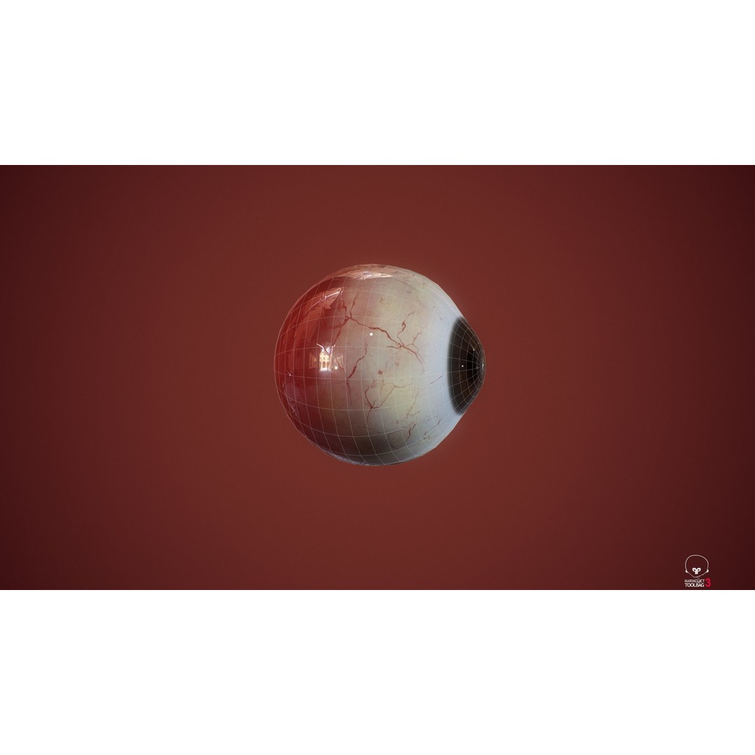 Realistic Eye 3D Model – Low Poly Game Asset with 16 Colors - View 4