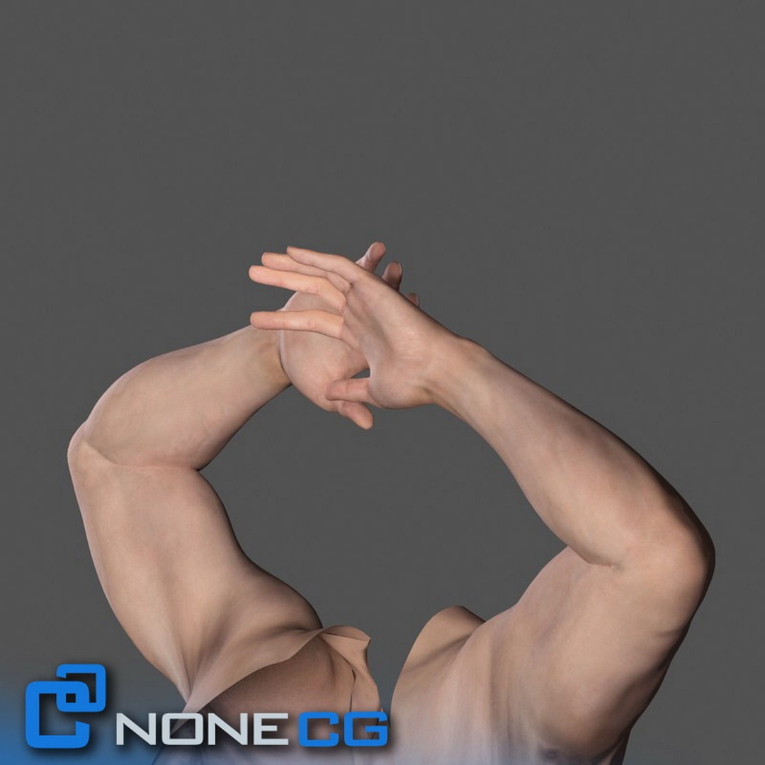 Rigged Male Arms and Hands 3D Model – Detailed Animation Asset, FBX - View 4