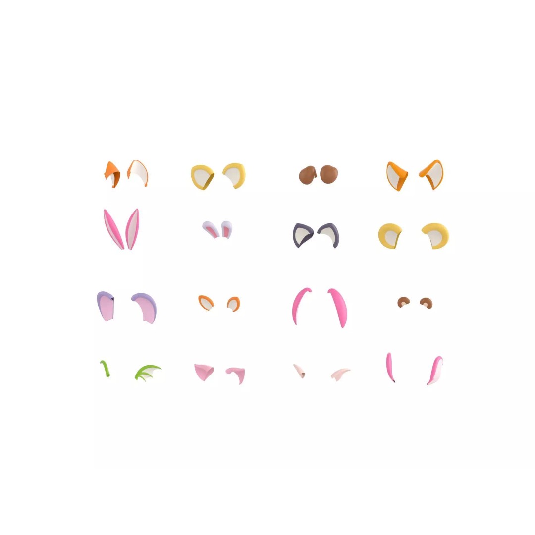 Cartoon Ears 3D Model – Cute Character Asset, FBX, PBR Textures - View 2