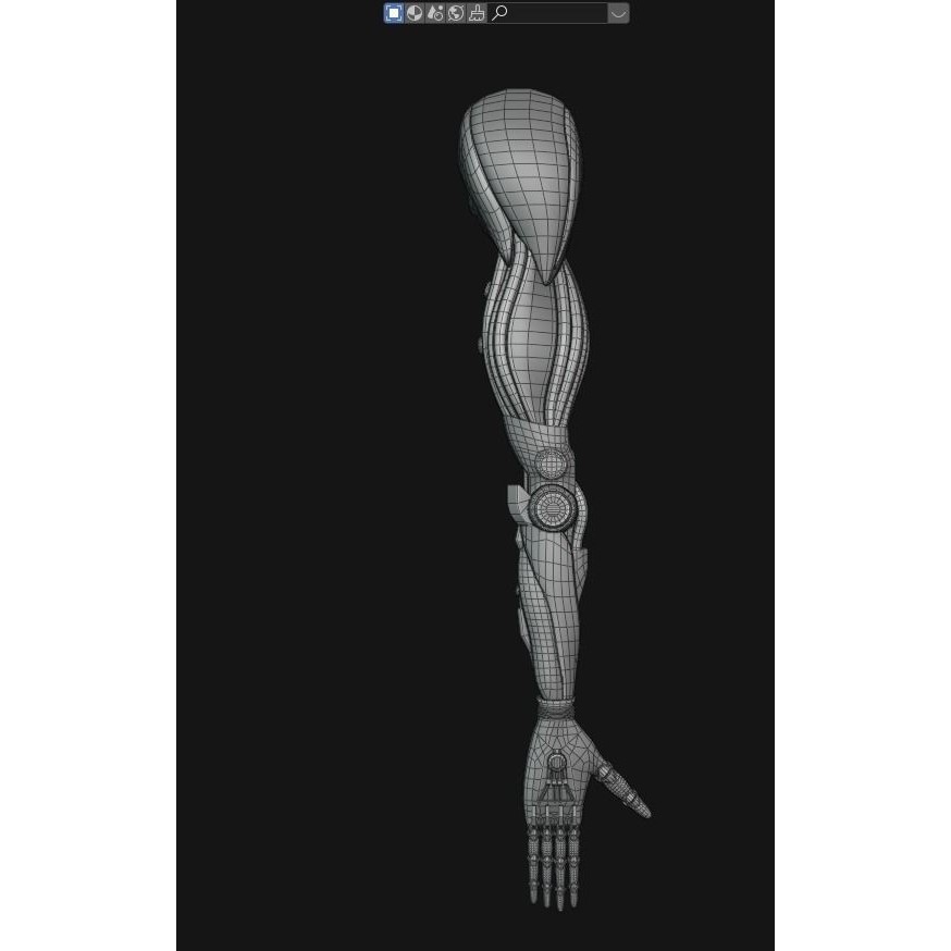 Prosthetic Arm 3D Model – Low Poly Rigged Character Asset, FBX - View 14